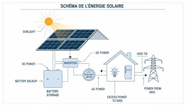 energie solaire schema